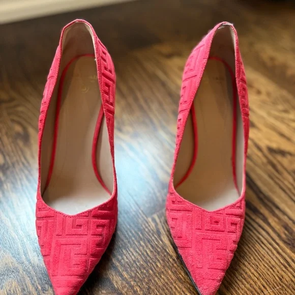 Balms in Pink Suede Gold Stiletto Pumps size 38 (US 8)
